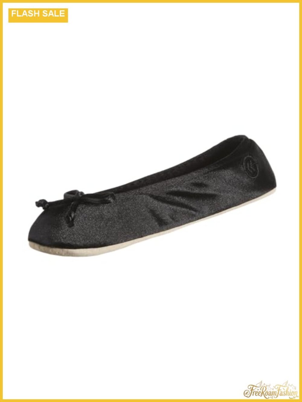 Satin Ballerina Slippers with Bow Suede Sole Machine Washable